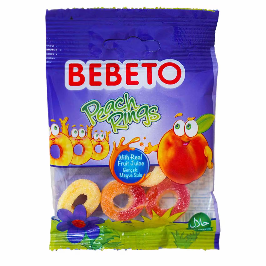 BEBETO SOFT CANDY PEACH RINGS 18G